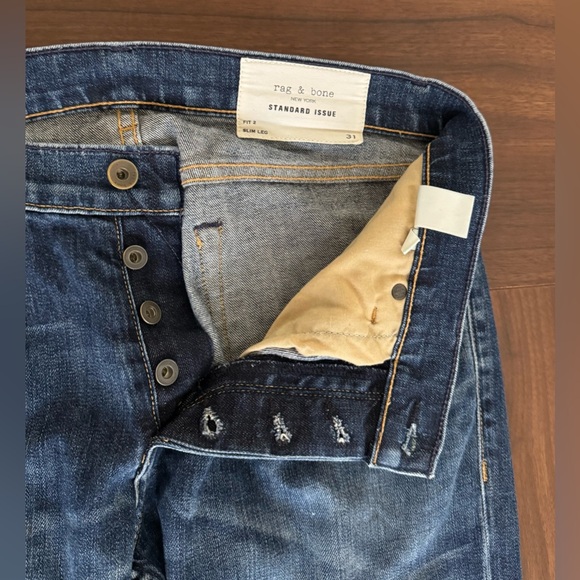 Rag & bone Standard Issue Fit 2 Slim blue Jeans, Size 31 - Picture 5 of 11